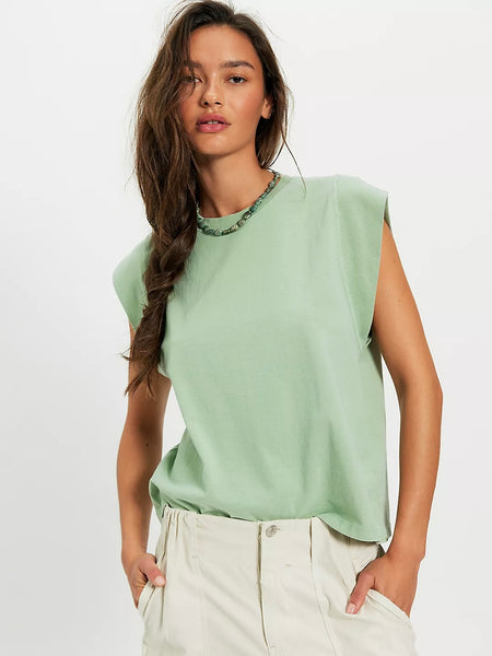 Free People Better Muscle Tee - Cameo Green