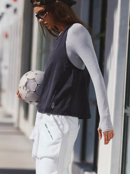 Free People Hot Shot Twist Tank - Black