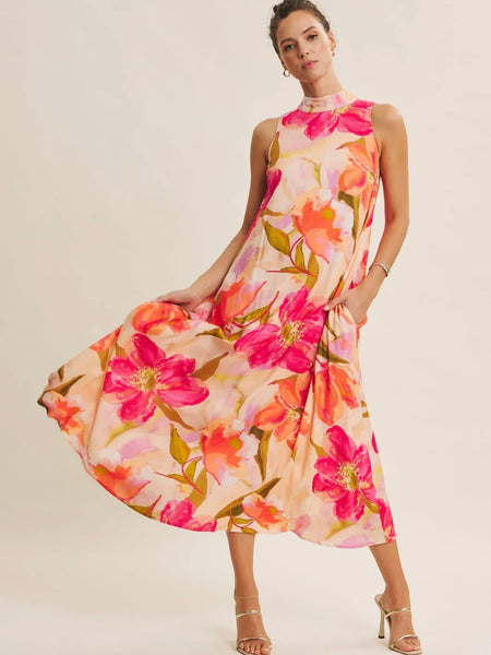 Blooming Resort Dress- Peach