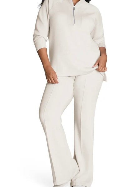SPANX AirEssential Brushed Half Zip - Heather Cream