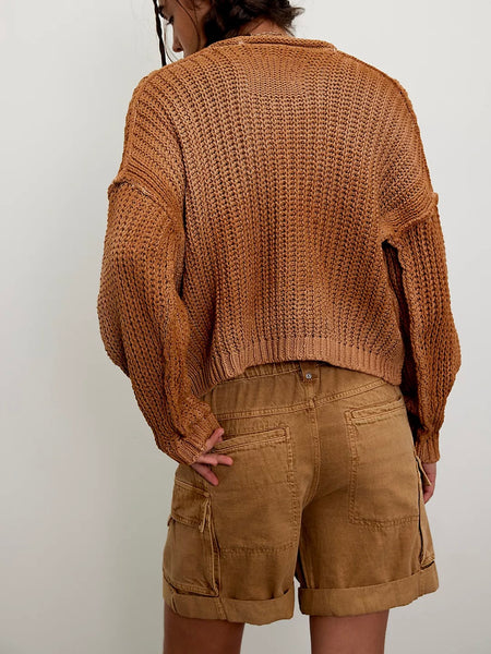 Free People Frankie Washed Shorts - Iced Coffee