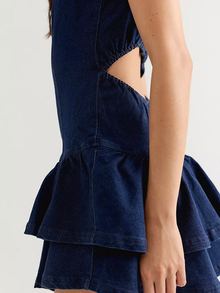 Free People Slow Burn Denim Dress - Ultramarina Wash