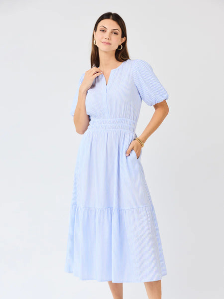 Ivy Dress- Blue & White Seersucker