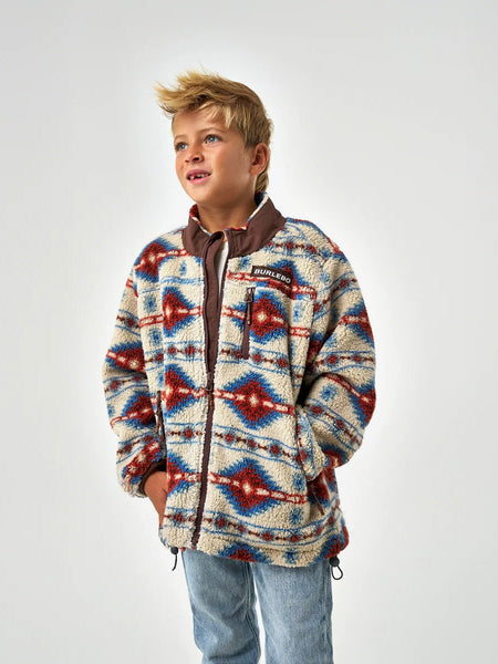 Burlebo Youth Mountain Fleece Sherpa - Full Zip - Arizona Aztec