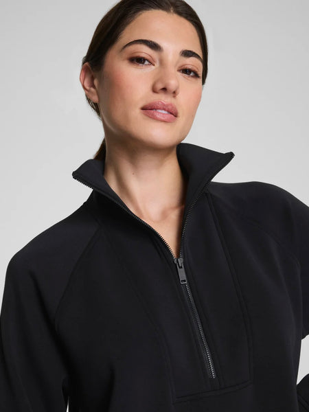 SPANX AirEssential Brushed Half Zip - Very Black