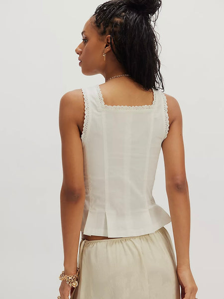 Free People Bridgette Corset Top - Clean Ivory