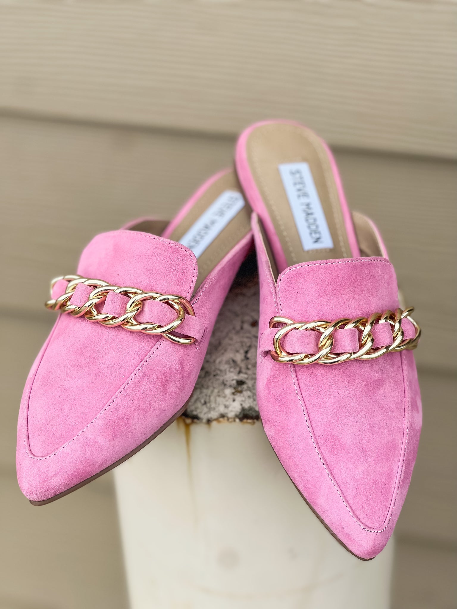 Faine Mules- Pink Suede