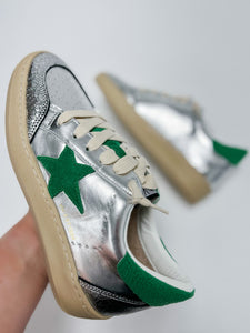 Denisse Star Sneaker- Silver/ Green