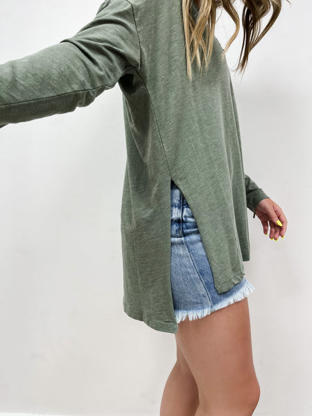 Super Chill Long Sleeve Tee- Olive
