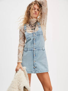 Free People We The Free Edie Denim Skirtall - Apple Blues