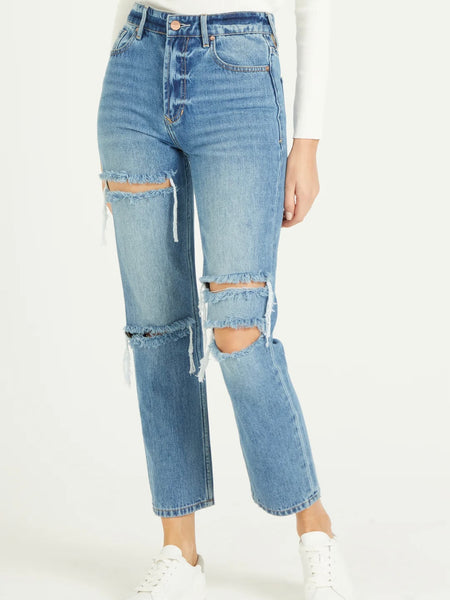 Jodi High Rise Cropped Straight Jeans-Sunnyvale