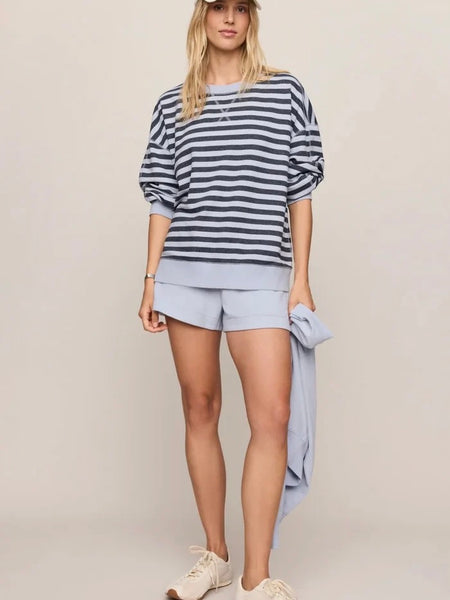 ZSupply The EveryDay Striped Crew- Heather Ash
