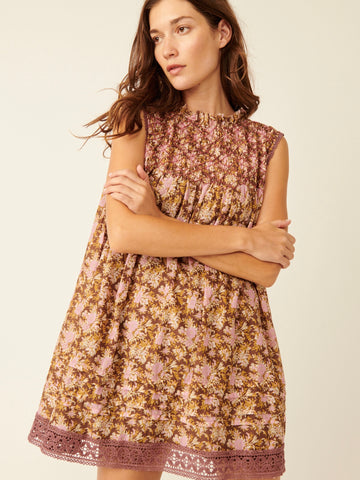 Free People Shea Printed Mini- Chocolate Combo