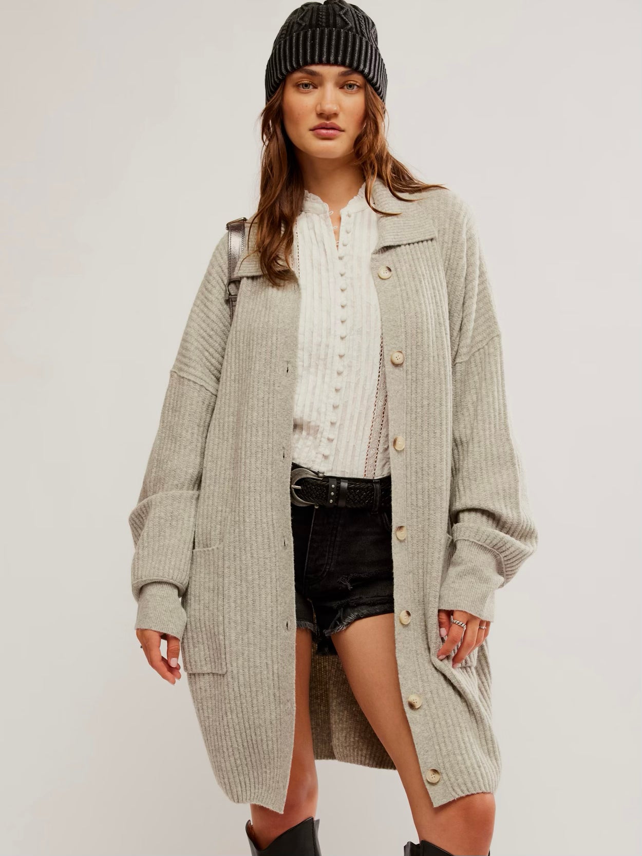 Free People Emmy Cardi- Sandstorm Heather