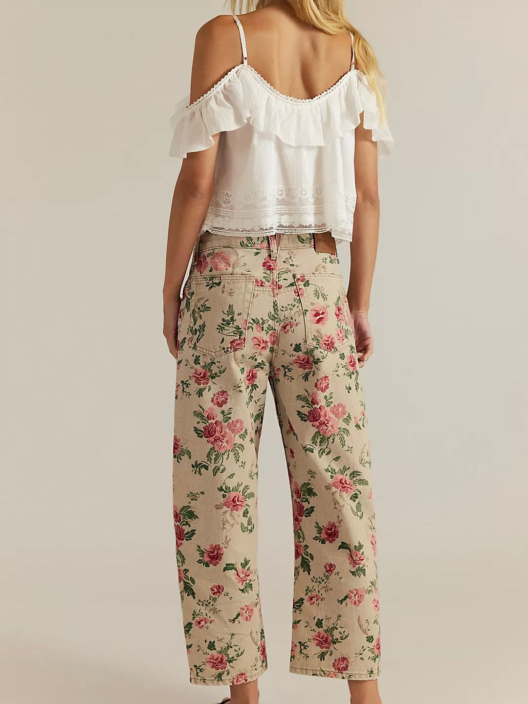 Free People Deep Trance Printed Jeans - Wallpaper Floral