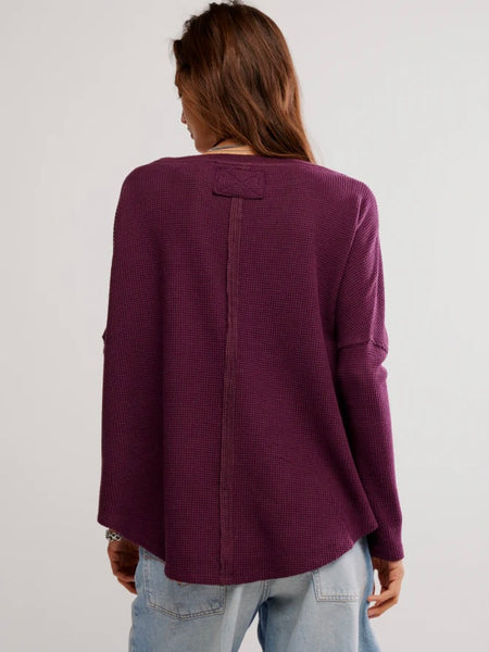Free People Latte Blues Thermal - Chocolate Grape