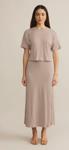 ZSupply Delavine Textured Midi Skirt - Parchment