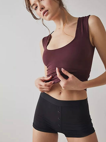 Free People Clean Lines Muscle Cami - Chocolate Merlot