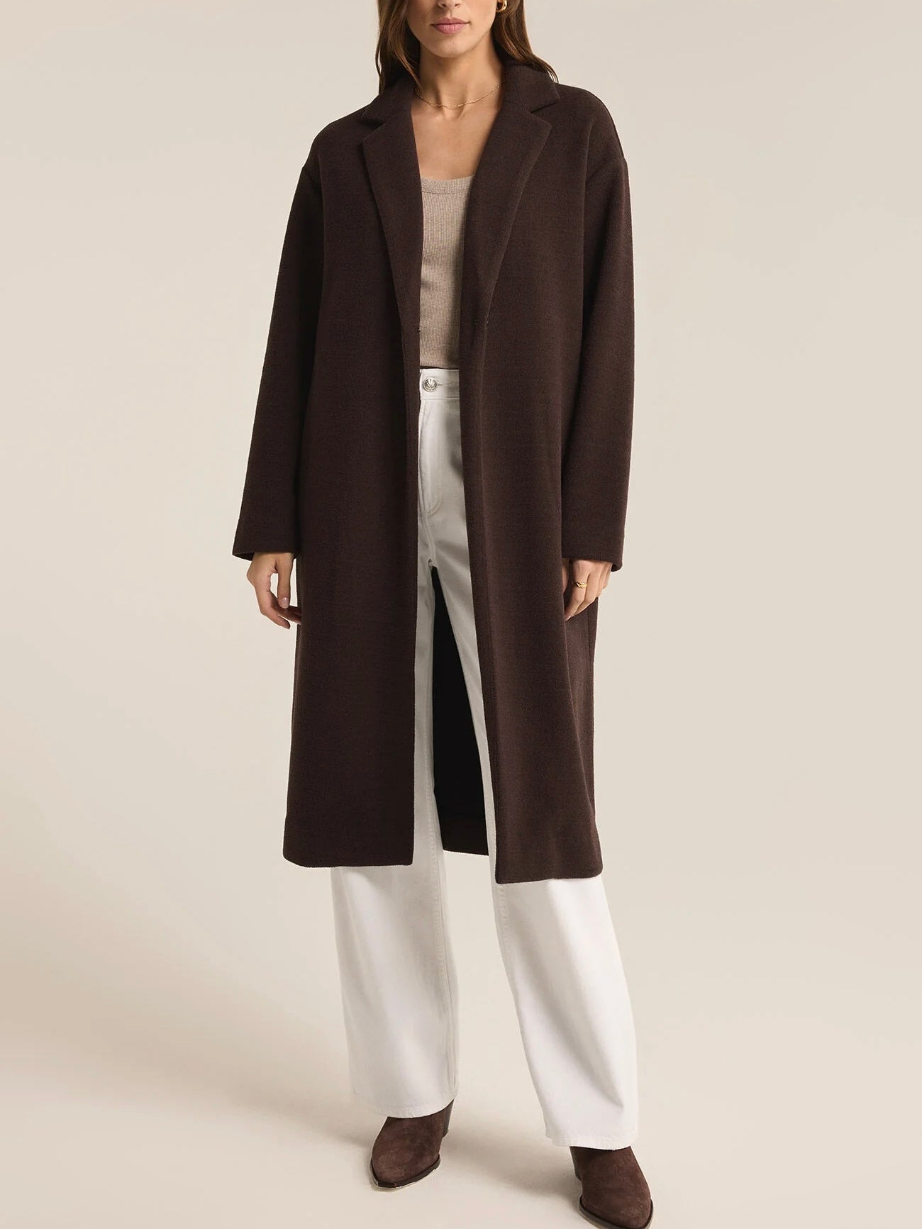 ZSupply Mason Knit Coat- Coffee Bean