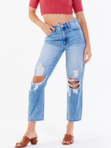Jodi High Rise Cropped Straight Jeans- Deep Water