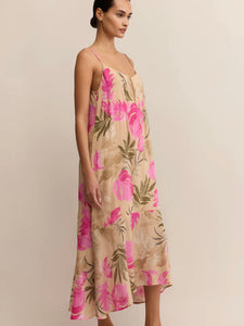 ZSupply Benson Tropical Midi Dress - Desert Tan