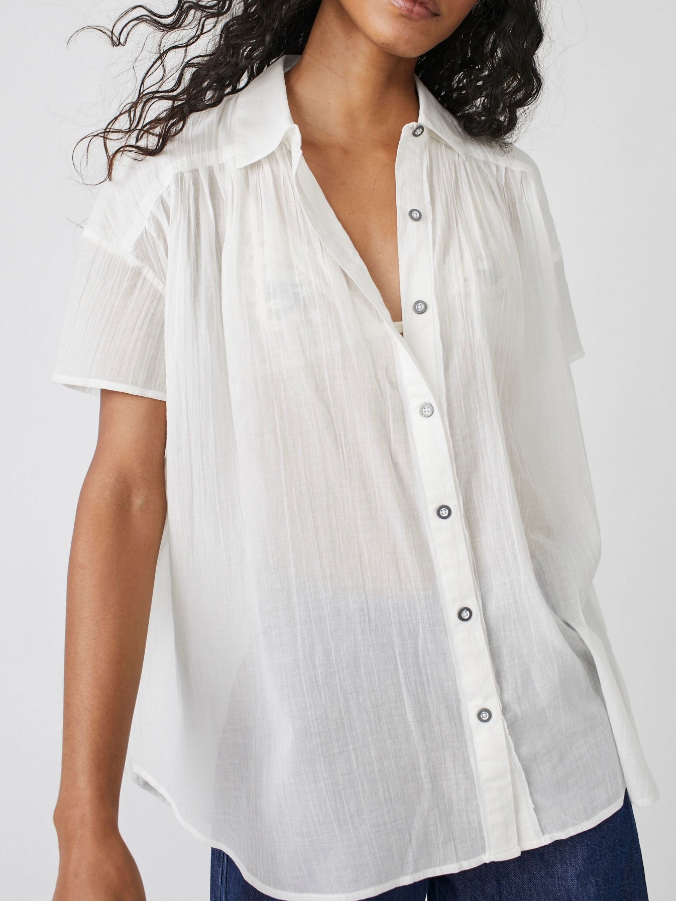 Free People Float Away Shirt- White