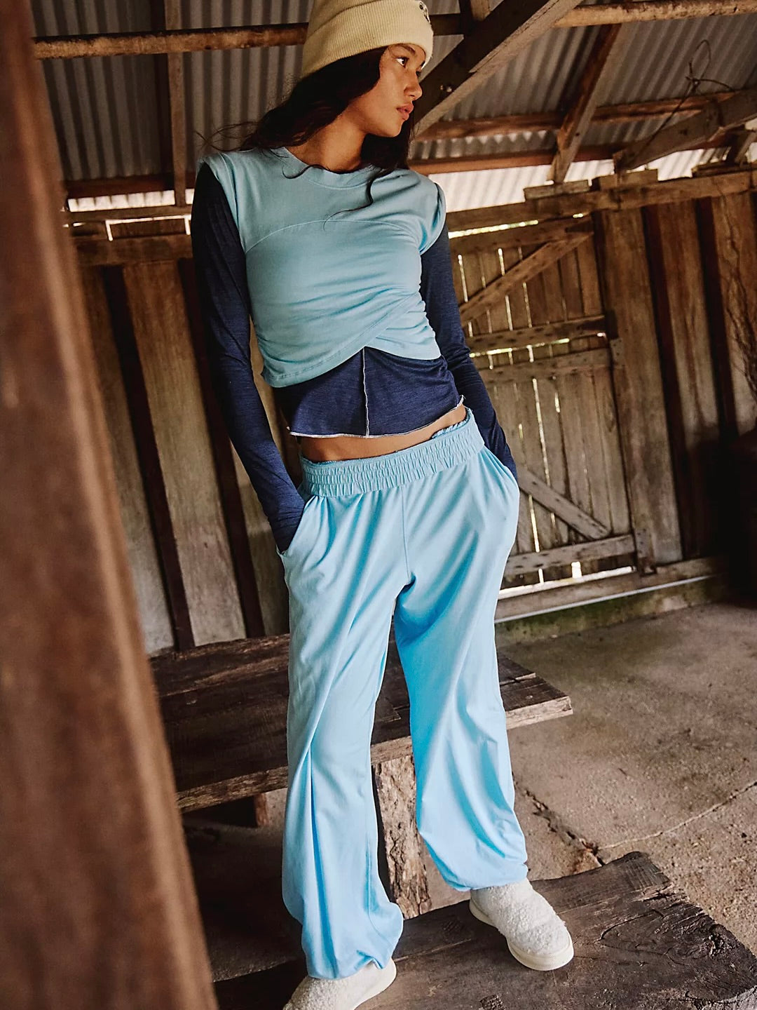 Free People Hot Shot Crossover Set - Bright Blue