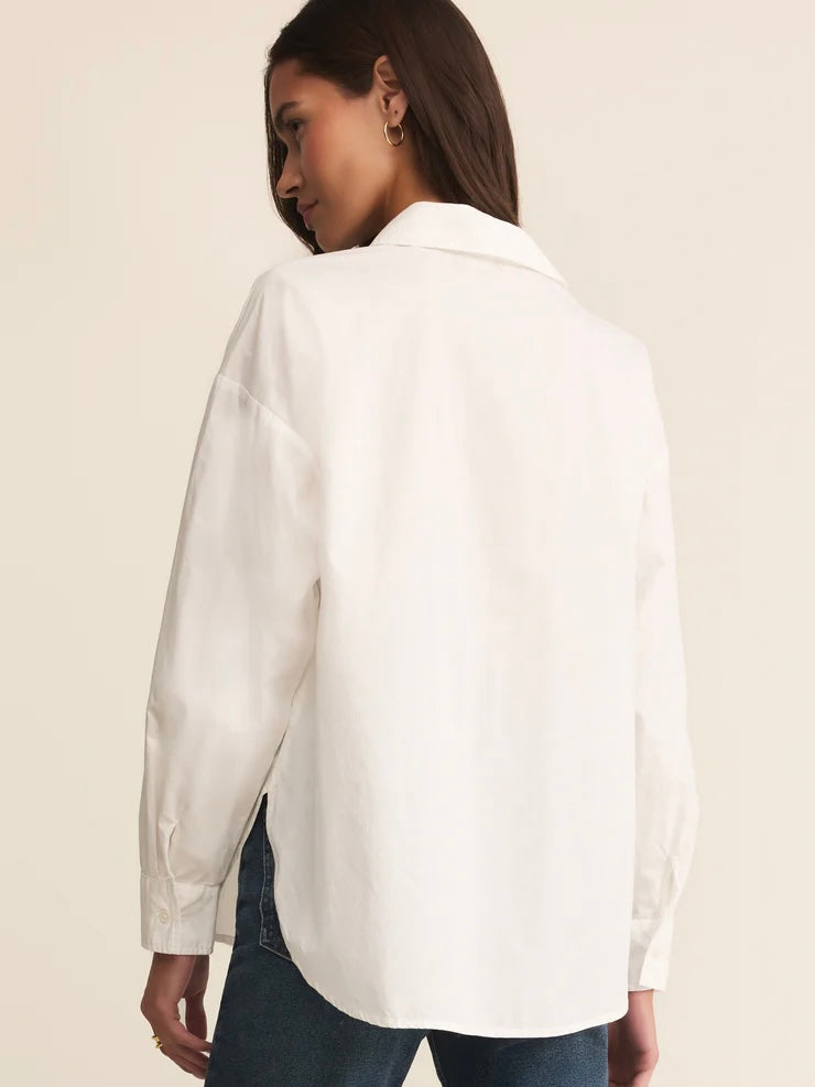 ZSupply Elevated Poplin Button Up - White