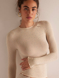 Free People Night Sky Long Sleeve - Nude