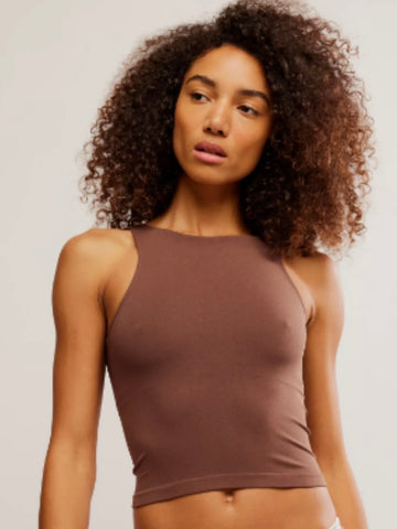 Free People Clean Lines Cami- Chocolate