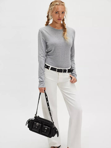 Free People Nova Long Sleeve Tee - Greyhound