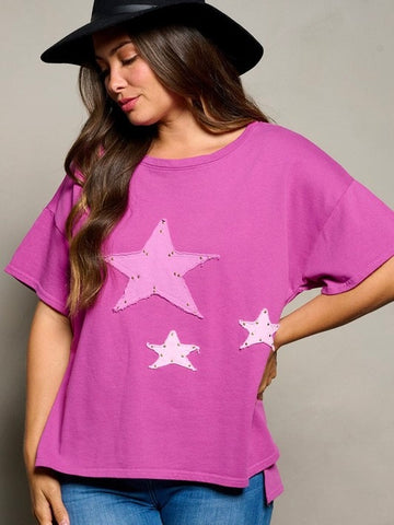 Magenta Studded Stars