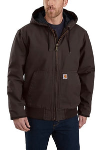 Carhartt Men's Insulated Active Washed Duck Jacket - Dark Brown