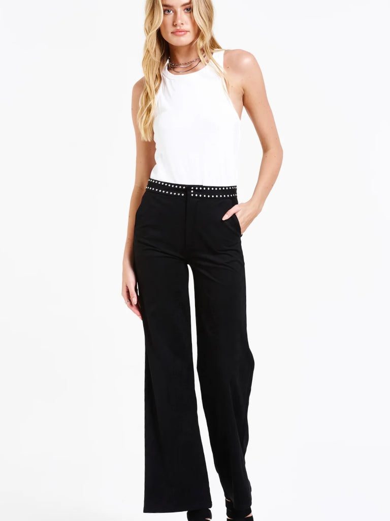Fiona Super High Rise Wide Leg Pants Black Suede – Davis Country Store