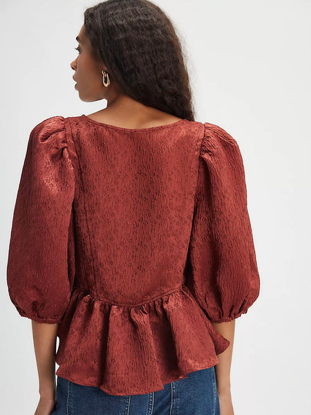 Free People Pamela Bow Top - Spiced Rum