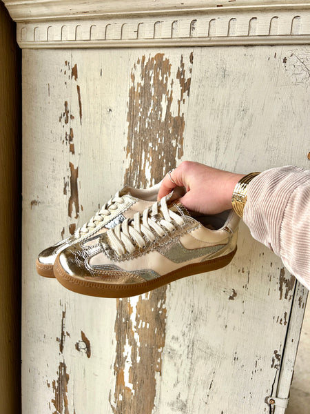Notice Leather Sneaker - Gold/Silver