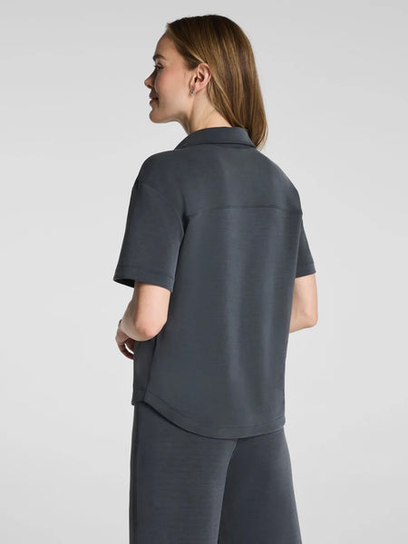 SPANX AirEssentials Button Down Short Sleeve - Graphite
