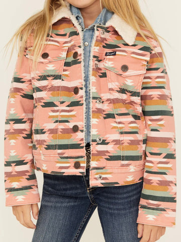 Wrangler Girls Sherpa Aztec Jacket - Pink