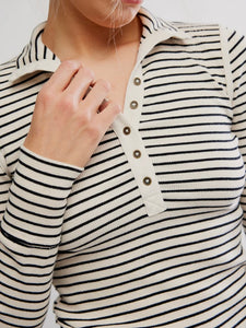 Free People Lake Stripe Henley - Tea Combo