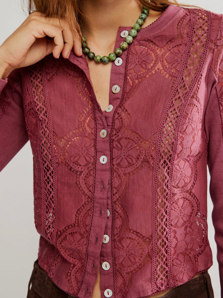 Free People Jae Knit Long Sleeve - Crushed Berry