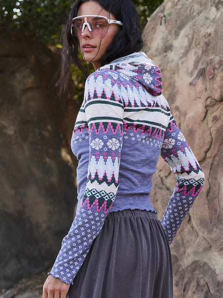 Free People Breathe Easy Printed Layer - Fairisle Graph