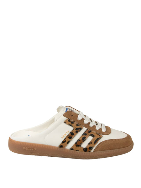Back 70 EASTER - White Leopard Backless Sneaker