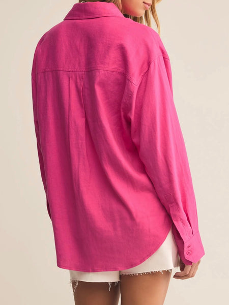 ZSupply Alfie Linen Button Up - Island Pink