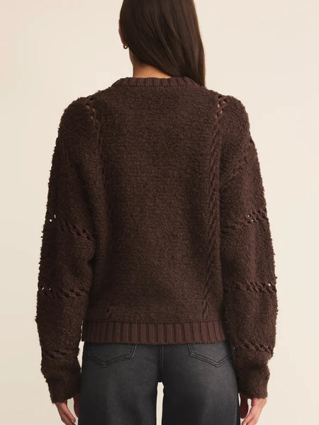 ZSupply Sundance Sweater Jacket - Chocolate Cherry