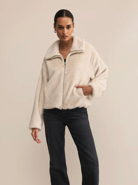 ZSupply Amethyst Faux Fur Jacket- Crystal