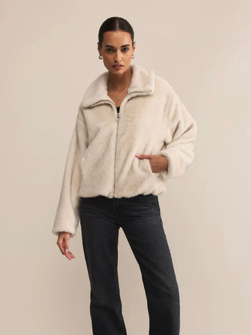 ZSupply Amethyst Faux Fur Jacket- Crystal