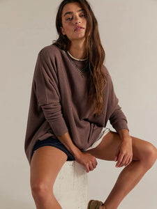 Free People Latte Blues Thermal - Leafless Tree