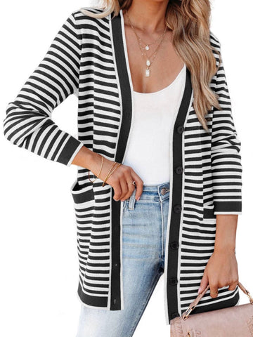 Gavin Striped Long Cardigan