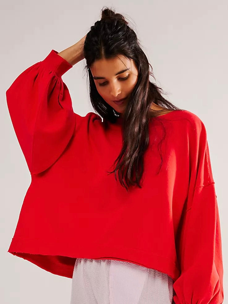 Free People Trish Sweatshirt- Heart Eyes – Davis Country Store