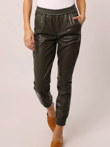 Jacey Super High Rise Cropped Jogger Pants Charleston Green